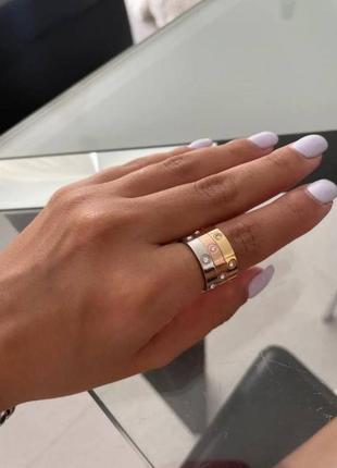 Кольцо, кольцо cartier, брендовое кольцо, кольцо с камнем, кольцо под cartier 17 размер, кольцо love в стиле cartier