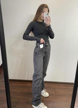 Джинсы джинсы серые zara straight 34 xs 36 s 38 m2 фото