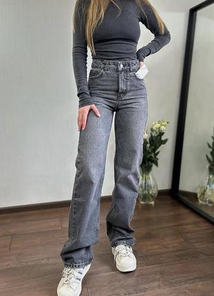 Джинси джинсы сірі zara straight 34 xs 36 s 38 m