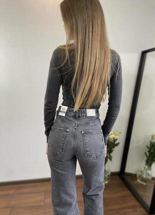 Джинсы джинсы серые zara straight 34 xs 36 s 38 m3 фото