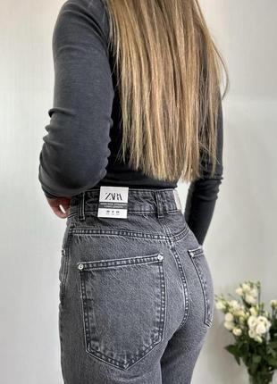 Джинсы джинсы серые zara straight 34 xs 36 s 38 m4 фото