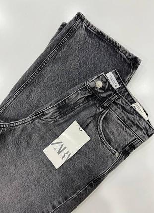 Джинсы джинсы серые zara straight 34 xs 36 s 38 m7 фото