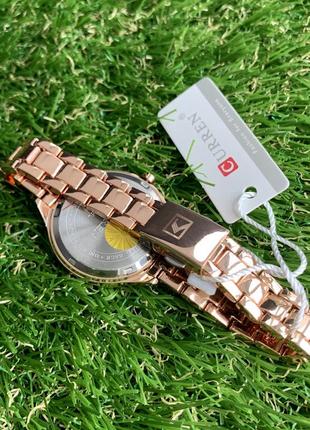 Женские часы металлические curren blanche розовое золото с белым4 фото