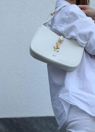 Женская сумка yves saint laurent hobo white, женская сумка, брендовая сумка ив сен лоран хобо, белого цвета2 фото