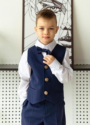 Жилетка дитяча, підліткова, класична, шкільна, для хлопчика, жилет, синя