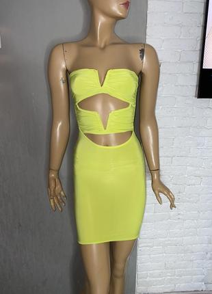 Яркое платье платье по фигуре plt prettylittlething, xxs-xs