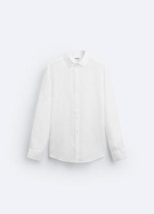 Сорочка zara лляна 6359 387 white 2