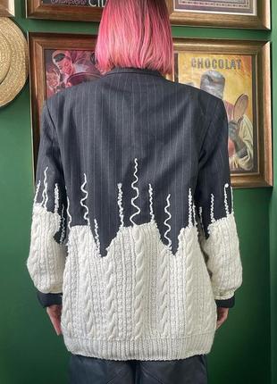 Винтажный кастомизированный шерстяной пиджак жакет3 фото