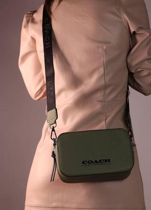 Жіноча сумка coach khaki, женская сумка, коуч кольору хакі4 фото
