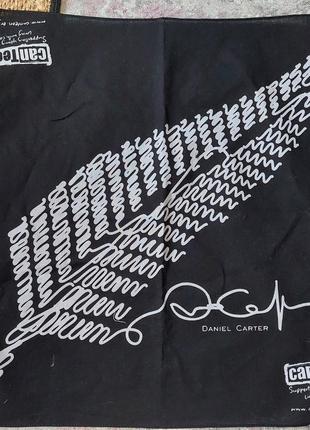 Чёрная хлопковая бандана в белый принт daniel carter(52 см на 54 см)