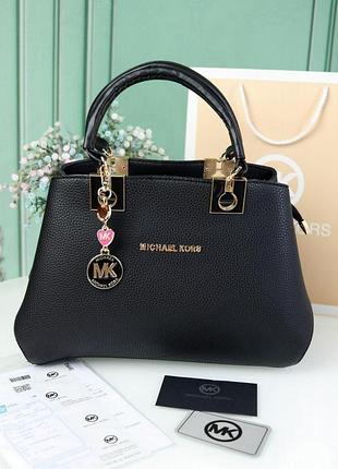 Сумка женская  michael kors майкл корс черная на 3 отделения