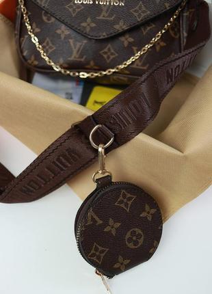 Сумка louis vuitton кросс-боди на цепочке коричневая луи витон 2 в 13 фото