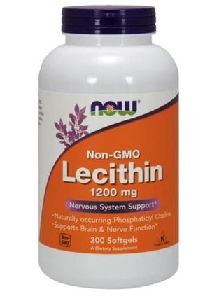 Лецитин now foods lecithin 1200 мг 200 софт гель