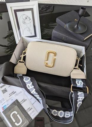 Сумка жіноча маркabс бежевий + золото marc jacobs люкс якість