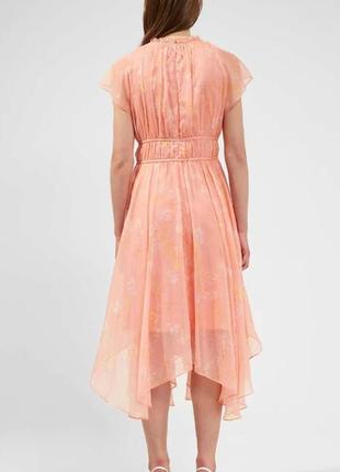 Нежное шифоновое вечернее нарядное платье миди элегантное3 фото