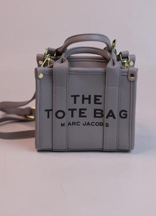 Женская сумка marc jacobs tote bag mini gray женская сумка, сумка марк джейкобс тоте бег мини серого цвета2 фото