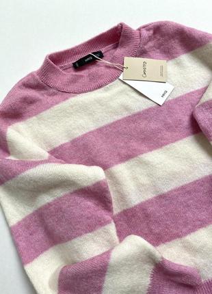 Рожевий светр в полоску/смужку манго/mango3 фото
