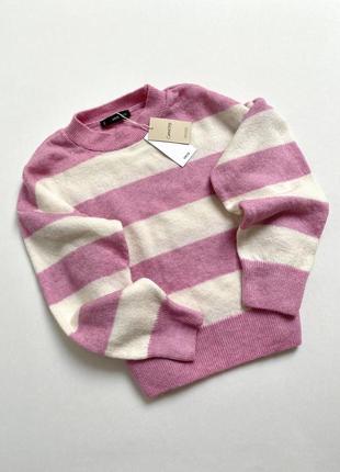 Розовый свитер в полоску манго/mango1 фото