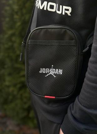 Чоловічий месенджер джордан з тканини, барсетка повсякденна jordan messenger сумка-месенджер через п2 фото