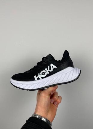 Кроссовки hoka one carbon x white black10 фото