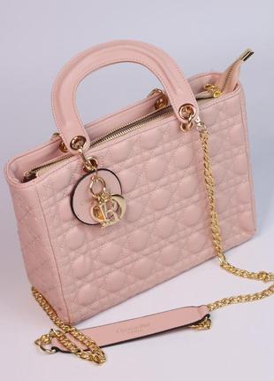 Женская сумка christian dior lady pink, женская сумка, брендовая сумка, кристиан диор леди розового цвета