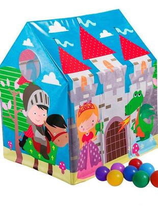 Дитячий ігровий будиночок intex 45642-1 «замок», 107 х 95 х 75 см, з кульками 10 шт