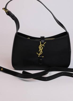 Женская сумка yves saint laurent hobo black, женская сумка, брендовая сумка ив сен лоран хобо, черного цвета4 фото