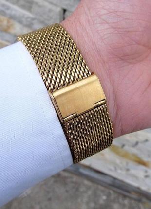 Золотые мужские кварцевые наручные часы tissot на нейлоновом ремешке / тиссот7 фото