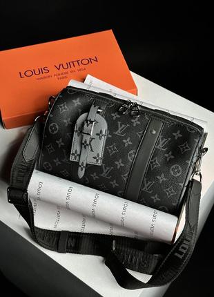 🔥 louis vuitton city keepall black/grey manbag 28 x 17 x 14 см