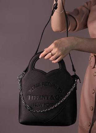 Женская сумка tiffany&co mini tote bag black, женская сумка, тиффани энд ко черного цвета