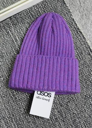 Новая фиолетовая теплая шапка asos &amp;other brands1 фото
