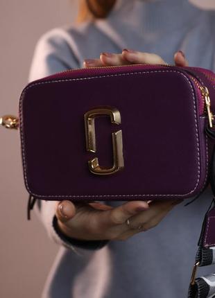 Женская сумка marc jacobs logo violet женская сумка, брендовая сумка марк джейкобс фиолетовая5 фото