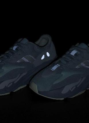 Кроссовки adidas yeezy boost 700 синего цвета (36-40)💜9 фото