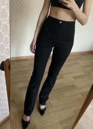 Черные джинсы клеш3 фото