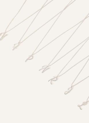 Кулон подвеска accessorize буква "n" со серебрением 2