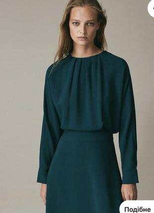 Неймовірна смарагдова сукня massimo dutti3 фото