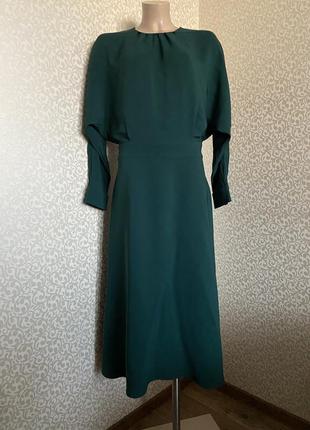 Неймовірна смарагдова сукня massimo dutti6 фото