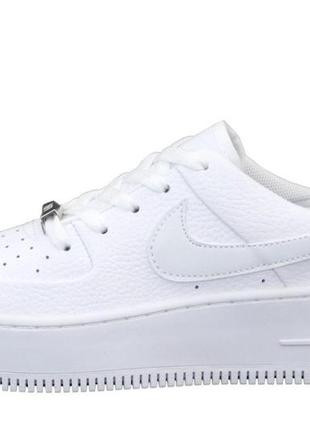 Кроссовки nike air force1 sage white в белом цвете из кожи (36-40)💜5 фото