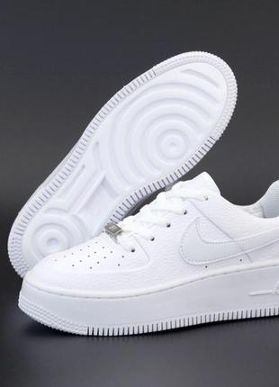 Кроссовки nike air force1 sage white в белом цвете из кожи (36-40)💜7 фото