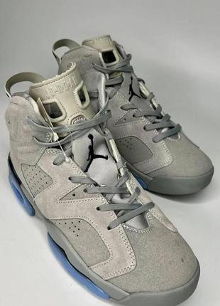 Чоловічі кросівки nike air jordan retro 6 gray sky замшеві.кросівки демісезон високі(розміри 41-45)