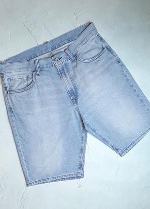 🌿1+1=3 шикарні блакитні джинсові чоловічі шорти uniqlo, розмір 44 - 46