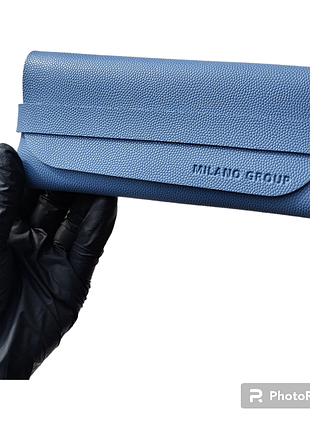 Футляр для очков из экокожи в голубом цвете 💙