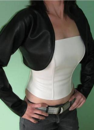 Крутое болеро из натуральной кожи skin tones