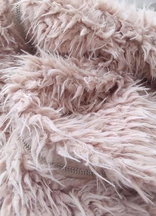 Пальто. шубка на подкладке - мишка тедди - нежно розовый цвет на молнии.4 фото