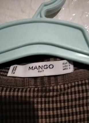 Рубашка коричневого цвета в клетку от mango4 фото