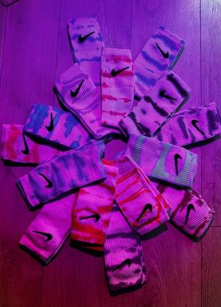 Носки nike tie-dye высокие &lt;unk&gt; носочки найк тай-дай пятнистые3 фото