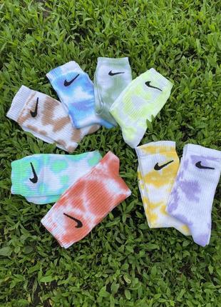 Носки nike tie-dye высокие &lt;unk&gt; носки найк тай-дай разноцветные1 фото