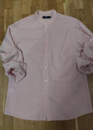 Хлопковая рубашка в полоску, р. м1 фото