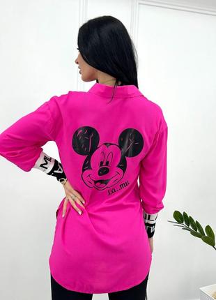 Удлиненная женская блуза "mickey mouse"7 фото