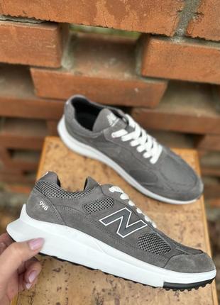 Кросівки чоловічі сітка new balance grey